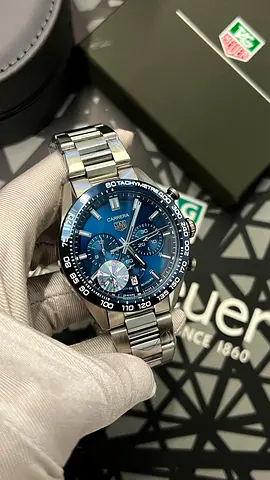 TAG Heuer Carrera Chronograph mens watch - stainless steel, blue dial