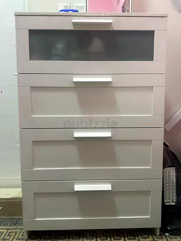 White tall kitchen/storage cabinet with 4 doors