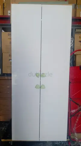 White 2-Door Wardrobe / Cupboard with Shelf Storage - Good Condition
