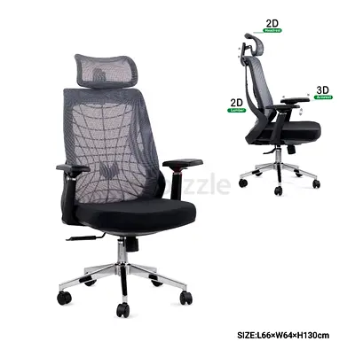 Ergonomic Mesh Office Chair with Headrest and Lumbar Support - Good Condition