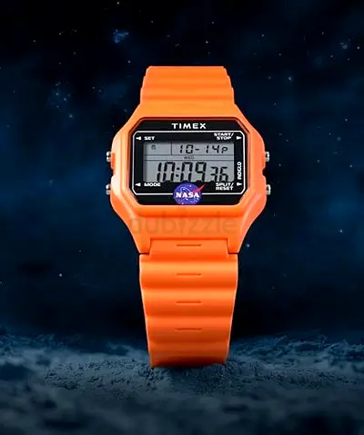 Timex Mens Main Street 36 mm Watch - Orange Resin Strap with N-A Dial and Orange Case