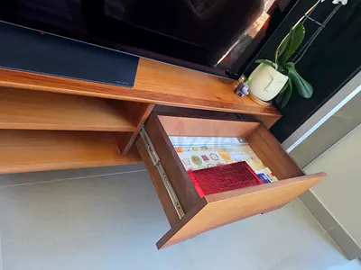 Solid wood TV console with storage drawer - perfrct condition