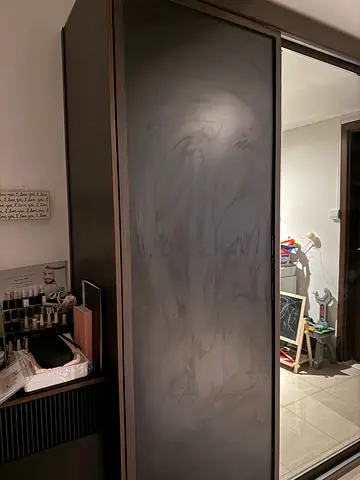 Dark wood tall wardrobe / armoire - good condition