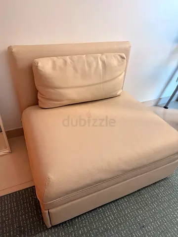 Beige Single Armless Sofa bed single Chair / Accent Chair