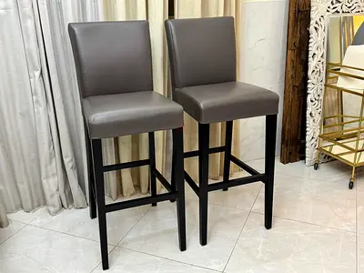 Crate and barrel lowe smoke leather Bar Stools
