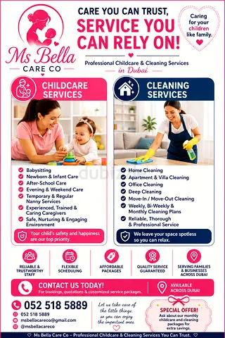 Cleaning and baby sitting