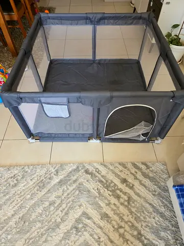 Portable Baby Playpen / Play Yard - Gray, Good Condition Same As New