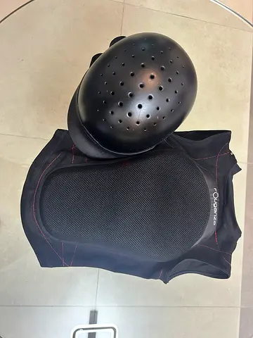 Horse riding helmet and body protector/safety vest