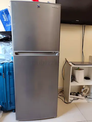 Sharp 2-Door Refrigerator - Silver, Good Working Condition