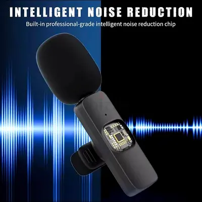 Clip-on Wireless Lavalier Microphone with Noise Reduction