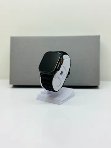 Apple Watch Ultra-style smartwatch with leather band - Good condition