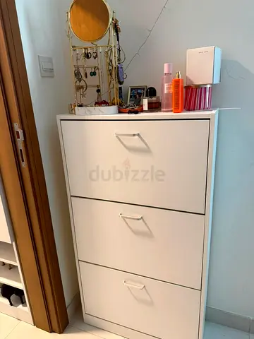 White 3-Drawer Shoe Cabinet / Storage Unit