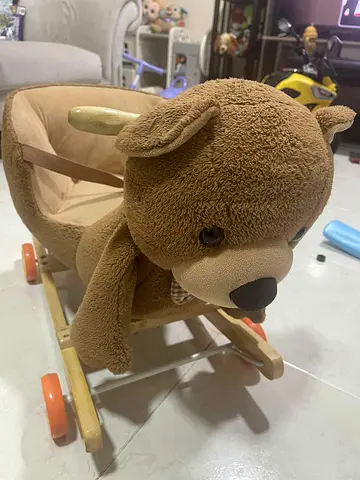 Plush Bear Rocker/Walker with Wheels — Good Condition