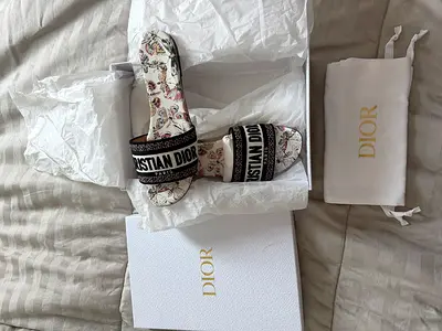 Christian Dior floral slide sandals (authentic) - size 39/39,5