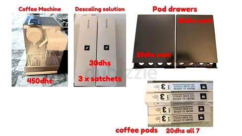 Nespresso-style Coffee Machine with Pods  Descaling Solution - Good Condition
