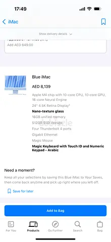 Apple 24-inch iMac (Blue) - M4, 512GB SSD, 16GB RAM