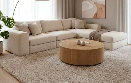 Beige colour 4 seater L shape Sofa