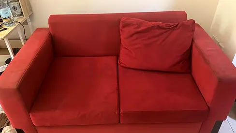 Red 2-Seater Sofa / Loveseat in Good Condition