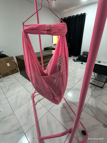 Pink Baby Hammock/Swing with Stand and Cushion - Good Condition