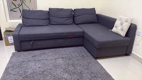 IKEA Friheten Corner Sofa bed with storage dark grey