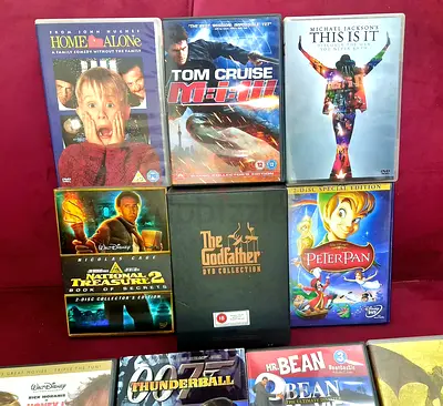 25 aed each DVD Collection — Home Alone, Mission: Impossible, This Is It, Godfather, Peter Pan