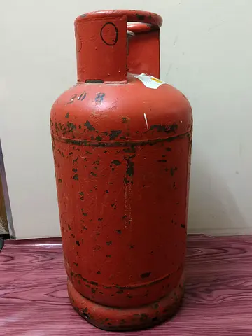 Red Empty Gas Cylinder