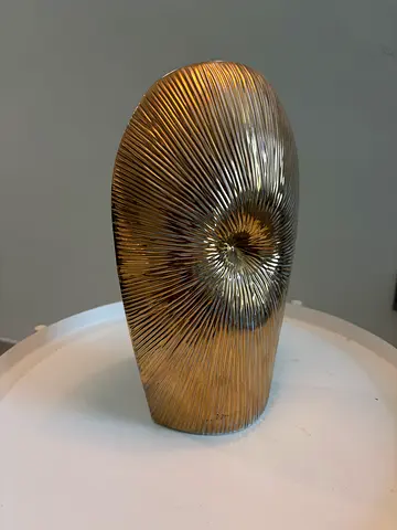 Decorative textured glass vase / ornament - gold smoke finish