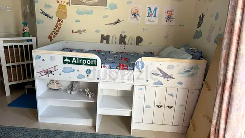 Childrens Cabin Bed with Storage and Airplane Theme