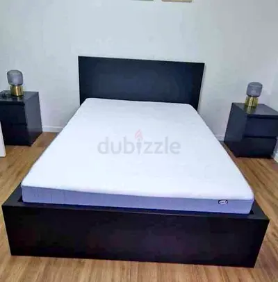 IKEA malam bed with mattress queen size bed