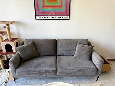 Modern Grey 3-Seater Sofa – Excellent Condition