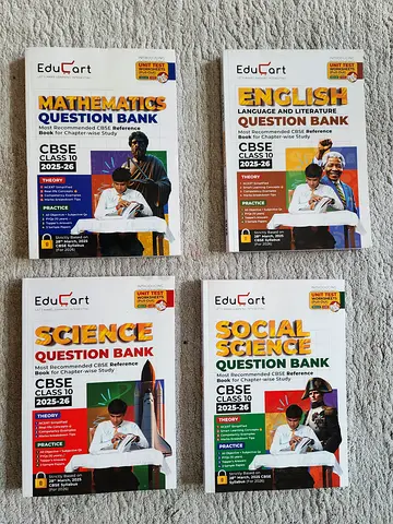 Set of 4 CBSE Question Bank Books (Maths, Science, Social, English) - Class 10 preparation