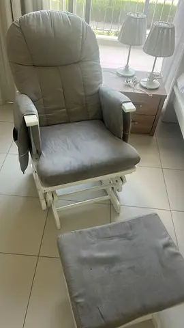 Grey glider nursing/rocking chair with footstool - good condition