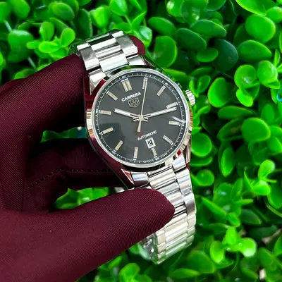 Tag Heuer Carrera Automatic Stainless Steel Mens Watch - Black Dial