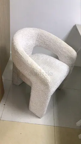 White Bouclé Accent Chair — Compact Cozy Armchair 5 pieces on 400