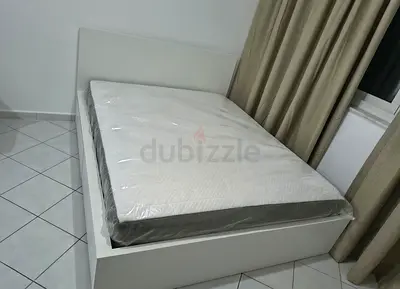 IKEA malam queen‑size bed (160 × 200 cm) with 2 storage drawers underneath and an IKEA mattress ✨