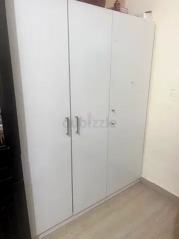 White 3-Door Wardrobe / Armoire in Good Condition