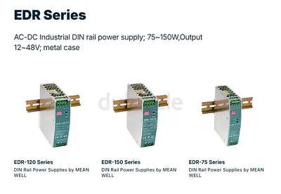 Mean Well EDR  MDR Series DIN Rail Industrial AC-DC Power Supply (75–150W)