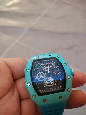 Turquoise Richard Mille-style Skeleton Automatic Watch (Used)