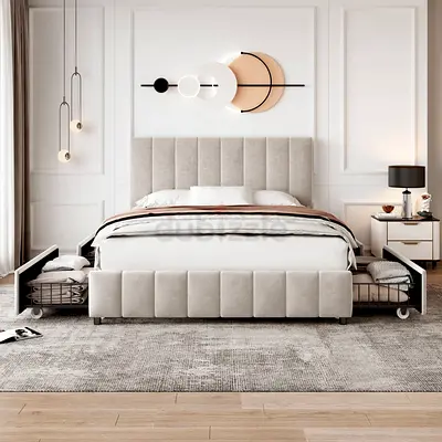 Brand New Luxury King Size Fully Customisable Bed With Drawer