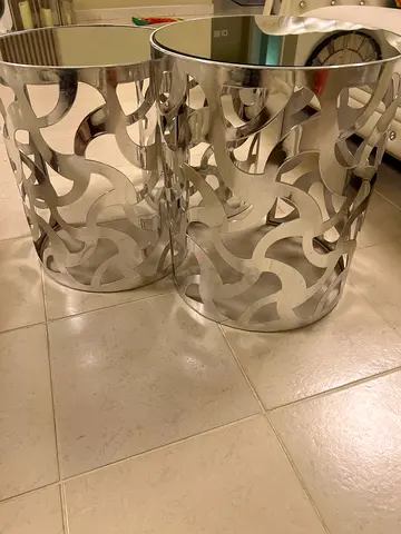 Set of 3 Decorative Mirrored Nesting Side Tables