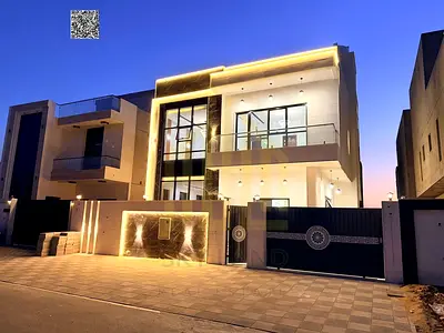 فيلا مودرن طابقين وروف شامل رسوم التسجيل والمياه والكهرباء والمكيفات