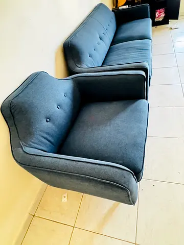 Grey 3-seater sofa with matching armchair - good condition