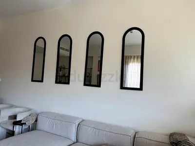 Set of 4 Black Arched Wall Mirrors
