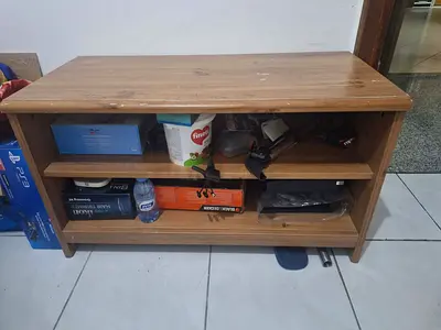 Solid wood TV stand / low storage cabinet in used good condition