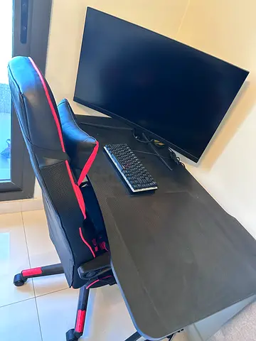 Computer Monitor and Keyboard with Gaming Setup