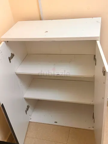 White 3-compartment cabinet / storage unit/ shoe rack