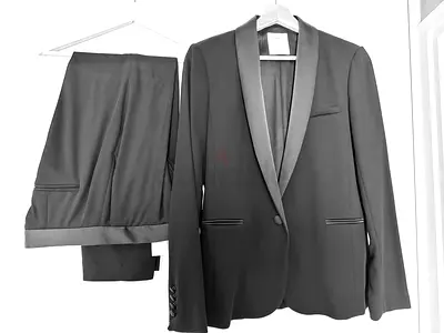 Sandro Paris Suit - blazer and trouser for woman with satin shawl lapels