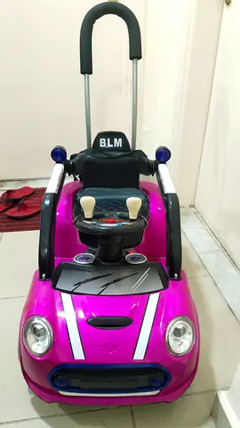Kids Push Walker Ride-On Car with Handle (Pink)