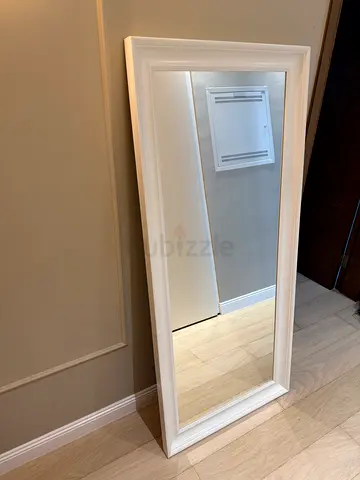 Full-length White Framed Wall Mirror