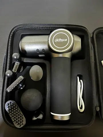 Dahua Handheld Percussion Massage Gun with Multiple Attachments - Good Condition